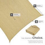 thumbnail of tectake Sonnensegel Sunny, wetterfestes HDPE-Material mit UV-Schutz - 2 x 3 m Sand