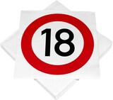 thumbnail of Einweggeschirr 18. Geburtstag Verkehrsschild Geburtstagsdeko Partyset Party Deko Set rot weiss Dekoration Zahl volljährig Frau Mann