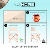 thumbnail of WellHome - Sillón director fabricada en madera de haya-acabado sin barniz 51,5x46x86 cm
