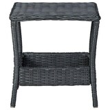 thumbnail of 2-tlg. Garten-Lounge-Set mit Auflagen Poly Rattan Dunkelgrau