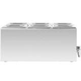 thumbnail of Royal Catering - Royal Catering Bain-Marie Professionnel 15 l 600 W 6 x GN 1/6 avec Couvercles Robinet De Vidange Chauffe-Plat Électrique
