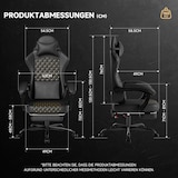 thumbnail of Gamingstuhl mit Fußstütze Massagefunktion ergonomisch Schwarz 121x63x59 cm mit 90 105 135 Grad Neigung, verstellbarer Kopfstütze