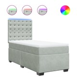 thumbnail of vidaXL Boxspringbett mit Matratze Hellgrau 90x200 cm Samt