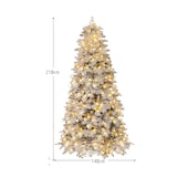 thumbnail of COSTWAY Albero di Natale artificiale da 210 cm con luci e neve, albero di Natale con 160 palline scintillanti, albero di Natale artificiale