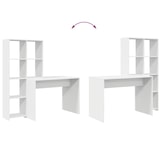 thumbnail of vidaXL Schreibtisch mit Regal Weiß 138,5 x 55 x 143 cm Holzwerkstoff