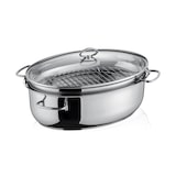 thumbnail of Berndes Ovaler Edelstahlbräter, 3in1 inkl. Glasdeckel 38*25,5 cm