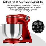 thumbnail of KLAMER Küchenmaschine 1800W, Knetmaschine mit 6 Liter Edelstahl Schüssel, 10 Geschwindigkeitsstufen mit Timer, Rührbesen, Knethaken, Schneebesen und …