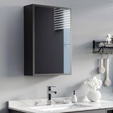 thumbnail of Spiegelschrank Hängeschrank fürs Bad 40x15x60 cm Schwarz mit Spiegeltür und 3 Ebenen, platzsparende Wandmontage, wasserfest lackiert
