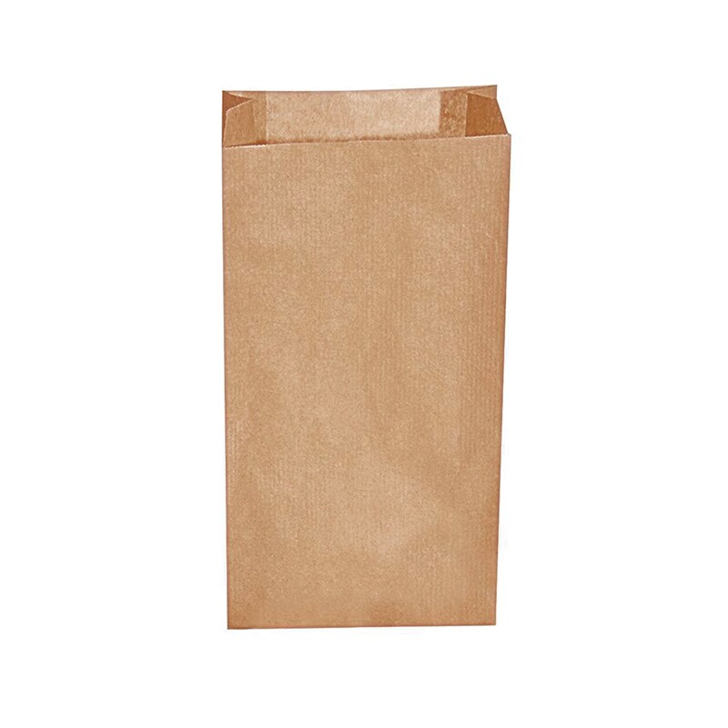 500x Faltenbeutel Papier, braun, 12+5x24cm