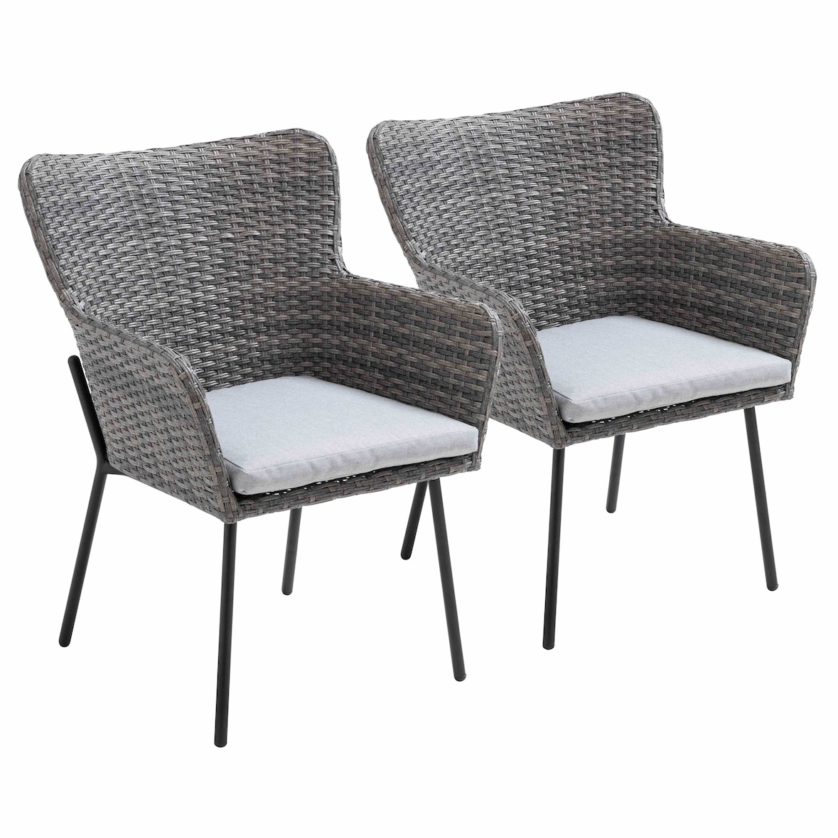 Lot de 2 fauteuil de jardin rond en osier