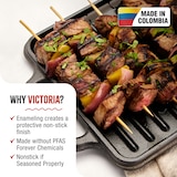 thumbnail of Victoria Bistecchiera Ghisa Smaltata Induzione, Piastra per Grigliare Reversibile 33X21cm, VIC-38793, Nero