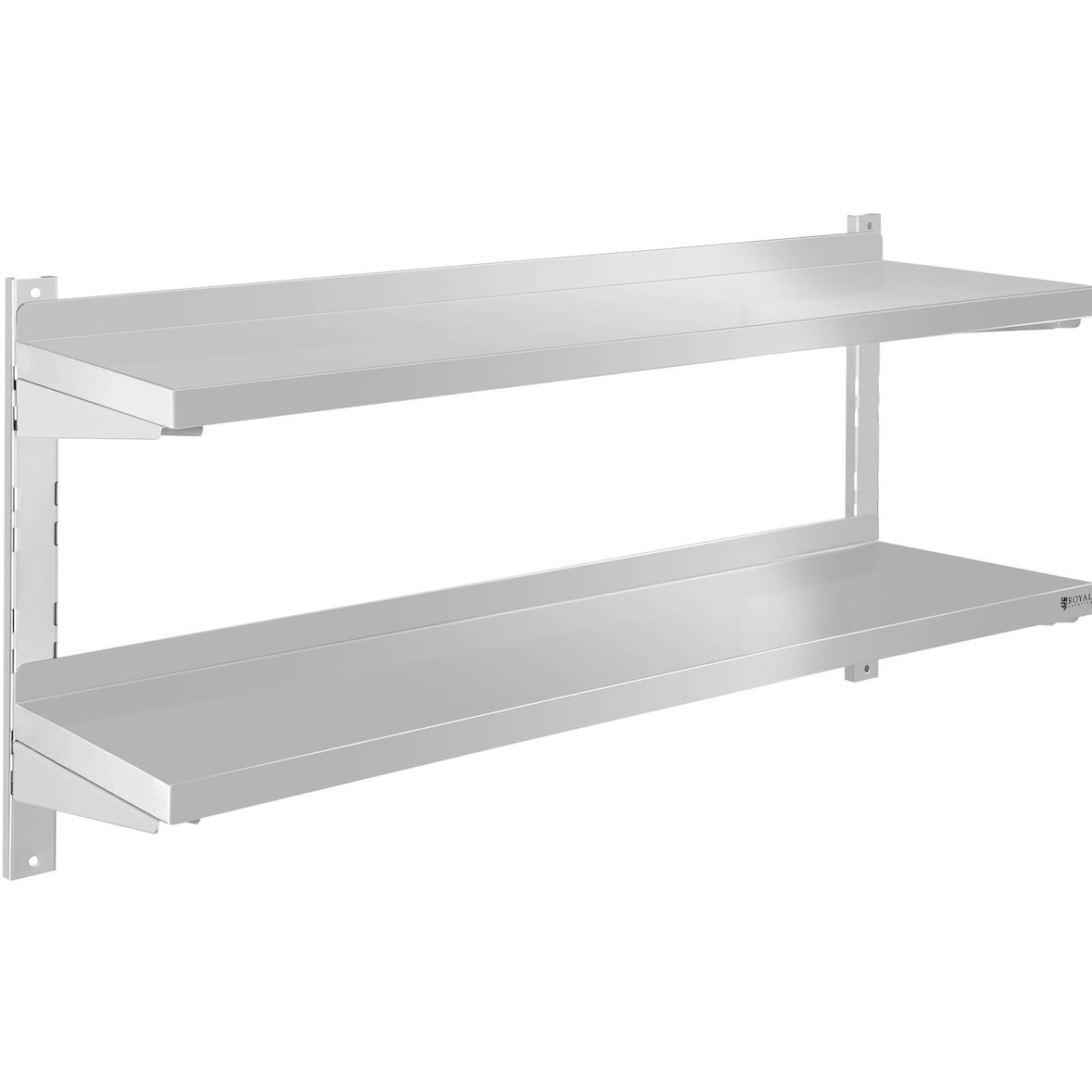 Royal Catering Estante de pared metálico - 2 compartimientos - 120 cm