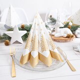 thumbnail of Home Fashion, SV Tree and Snowflakes gold, Dinner-Servietten aufgefaltetes Maß 40 cm x 40 cm, im Viertelfalz, 12 Stück pro Pack