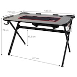 thumbnail of Bureau HWC-F11, computerbureau jeugdbureau, gaming 120x75cm zwart