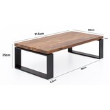 thumbnail of WOHNLING Couchtisch Holz Sofatisch mit Metallgestell Wohnzimmertisch Tisch