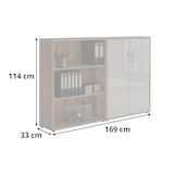 thumbnail of Büromöbel-Set TABOR PRO 1 in Eiche Sonoma / weiß Hochglanz, Arbeitszimmer Komplett-Set
