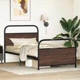 thumbnail of vidaXL Bedframe zonder matras bewerkt hout bruin eikenkleur 107x203 cm