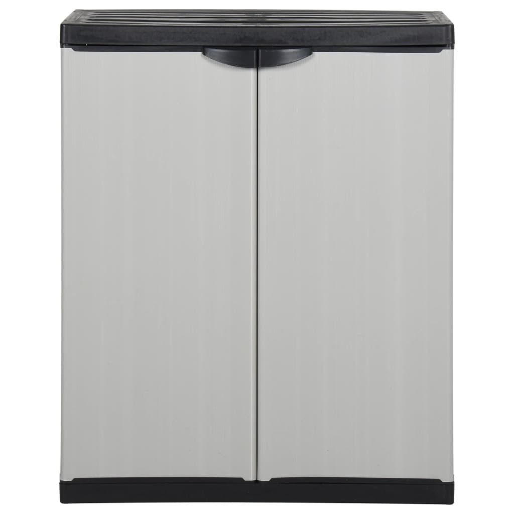vidaXL Tuinkast met 1 schap 68x40x85 cm grijs en zwart