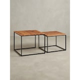 thumbnail of Industrie-Stil Wohnzimmertisch 2er Set, Holz & Metall, Quadratisch. 60x60x46 cm | Kadima Design