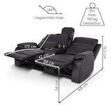 thumbnail of Kinosessel, 2er-Fernsehsessel mit Relaxfunktion, mechanisch mit Liegefunktion Easy-Lift, für 2 Personen, Kunstleder in Schwarz, Raburg Flix