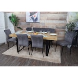 thumbnail of Set di 6 sedie da pranzo HWC-K16, sedia da cucina, metallo vellutato ~ grigio scuro