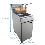 thumbnail of Friteuse Gaz Sur Coffre, Haut Rendement  - 28L