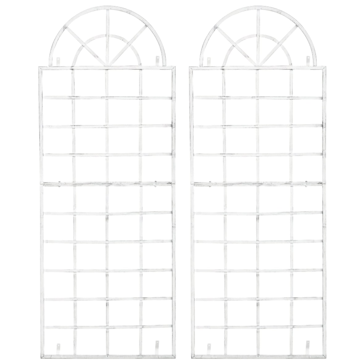 Set de 2 vallas metálicas viva para plantas trepadoras Blanco antiguo