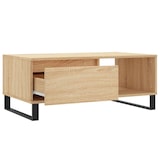 thumbnail of Décoshop26 - Table basse avec tiroir design moderne et contemporain 90 x 50 x 36,5 cm bois d'ingénierie couleur chêne et métal DEC039045