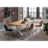 thumbnail of SIT Möbel Eettafel 220 x 100 x 76 cm | Tafelblad 40 mm | natuurlijke wilde eik | X-frame metaal antiek zilver | 15882-40 | Serie TABLES & CO