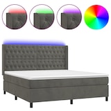 thumbnail of vidaXL Boxspringbett mit Matratze & LED Dunkelgrau 180x200 cm Samt