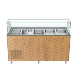 thumbnail of Gastronics Salattheke Premium – Kühltheke mit schwarzem Compact im Marmor-Design, Fischgrätenverkleidung LED 5x GN 1/1 und 2 Türen 174 x 70 x 125 cm