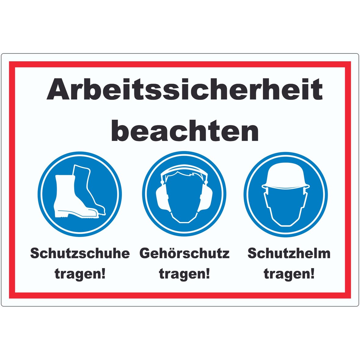 Arbeitssicherheit Füße Ohren Kopf Aufkleber A9 (37x52mm)