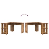 thumbnail of Bureau d'angle avec étagère Bois Ancien 140 x 113,5 x 75 cm Modèle Solaris Évasion