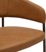 thumbnail of CAPRI Sessel – Braunes Kunstleder – Braune Beine – B 55 x T 57 x H 76 cm – Sitzhöhe 46 cm