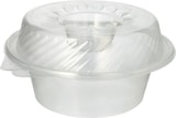 thumbnail of 25 Feinkost- und Salatschalen mit Klappdeckel PP rund 1400 ml 11,4 cm x 22 cm x 21,5 cm transparent mit Dipfach