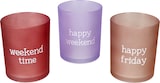 thumbnail of B. Happy 3er Set Teelichthalter aus Glas je 1x Rot, Lila & Braun – 2045622
