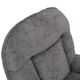 thumbnail of Relaxsessel mit Hocker HWC-P32, Fernsehsessel Nosagfederung, drehbar Metall Stoff/Textil Chenille (370 g/m²) ~ grau