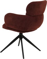 thumbnail of Décoshop26 - Drehbarer Esszimmerstuhl mit 360°-Rückstellfunktion rotbraunem Chenille-Stoffbezug Metallgestell 04_0009367