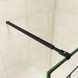 thumbnail of AICA Walkin Mampara Panel de ducha serigrafiada de línea negra Vidrio Templado de 8mm Antical con Barra 73-120cm Perfil Negro Mate (108-110)x200cm