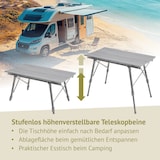 thumbnail of JAWINIO tuintafel opklapbare tafel in hoogte verstelbaar aluminium zilver