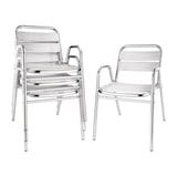 thumbnail of Fauteuils empilables en aluminium avec accoudoirs x4 | Bolero - U501