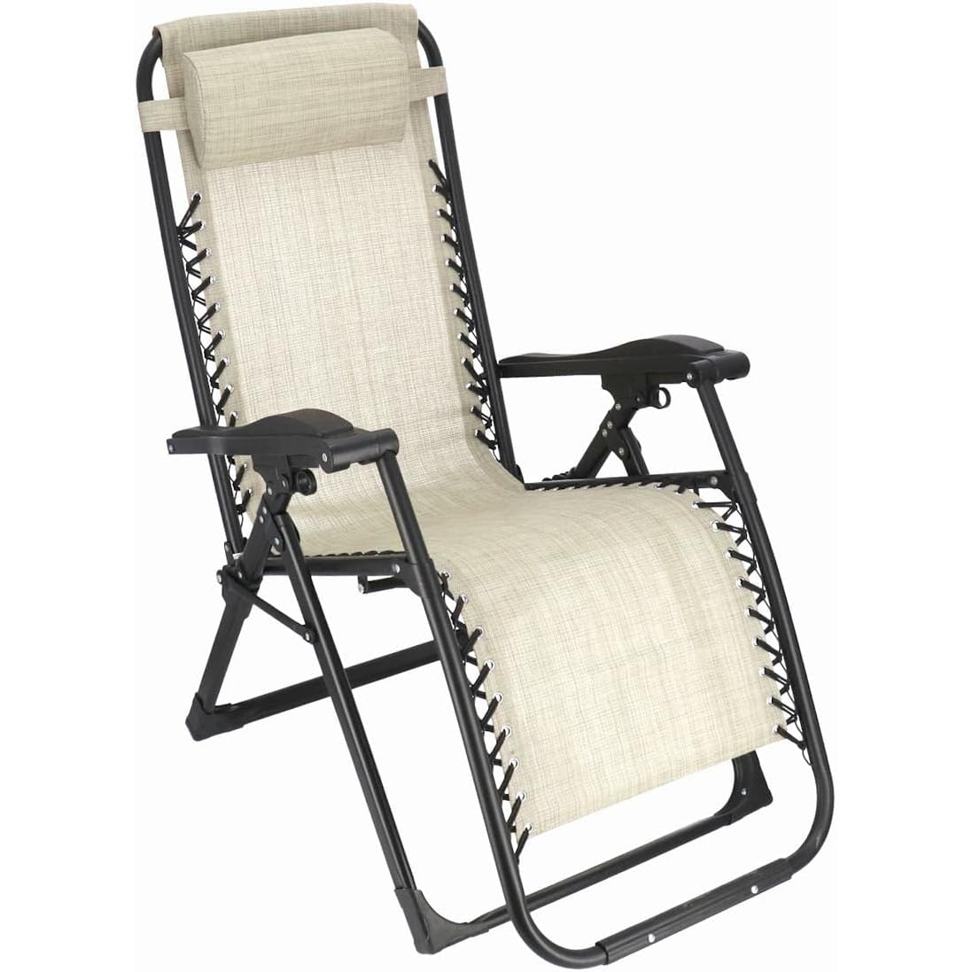 Tumbona reclinable beige 157 x 67 x 108 cm