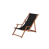 thumbnail of Liegestuhl schwarz Sonnenliege Fußteil Gartenliege Holz Deckchair Strandstuhl Gartenmöbel 10-305 F