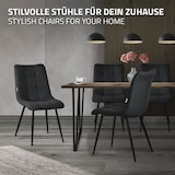 thumbnail of ML-Design Esszimmerstühle 4er Set, Anthrazit, Stoffbezug & schwarze Metallbeine, Polsterstühle mit Rückenlehne für Esszimmer, Küche & Wohnzimmer