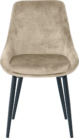 thumbnail of SIT Möbel Ensemble de 2 chaises en velours SIT | Accoudoirs indiqués | Revêtement en velours beige | Pieds en métal noir | L 48 x P 57 x H 84 cm
