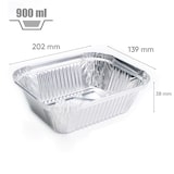 thumbnail of Barquette aluminium 900 cc + couvercle alu/carton par 100