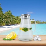 thumbnail of Intirilife Karaffe in KLAR - 1,8l Krug mit Henkel und Deckel hitzebeständig geeignet für heiße und kalte Getränke, Tee, Kaffee, Wasser uvm.