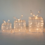 thumbnail of ECD Germany 3er Set LED Geschenkboxen Gold, 90 warmweiße LEDs, IP44 wasserdicht, Metall, Weihnachtsdeko Innen/Außen, beleuchtete Geschenkboxen