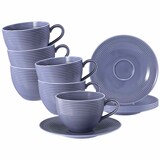 thumbnail of Seltmann Weiden Beat Color Glaze Milchkaffeetassen mit Untertassen 6er Set Fliederblau
