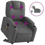 thumbnail of vidaXL Elektrischer Massagesessel mit Aufstehhilfe Dunkelgrau Stoff
